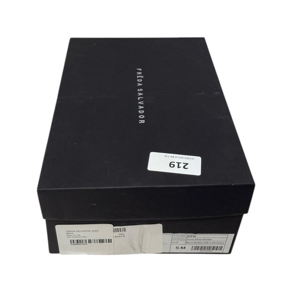 Freda Salvador Sandals Women's Size 5 M Black Cross Strap Dew - Picture 10 of 11